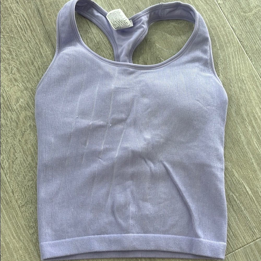 Work out Lavender Ribbed Tank Top - Picture 2 of 6